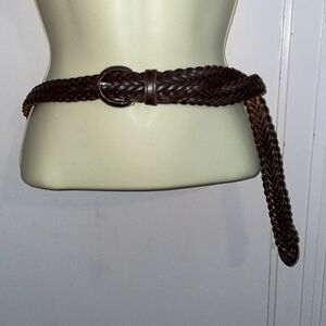 Vintage brown woven leather belt made in Argentina‎